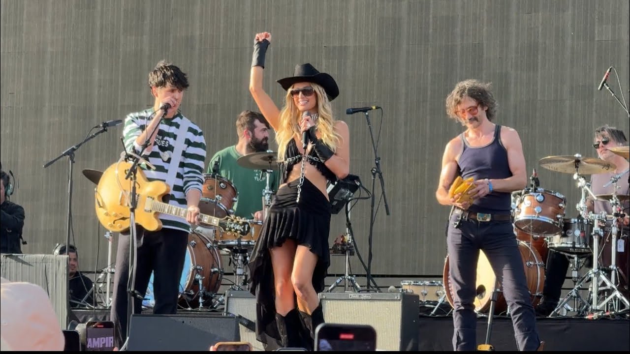 Paris Hilton joins Vampire Weekend for cornhole at the Coachella Music Festival - April 13, 2024