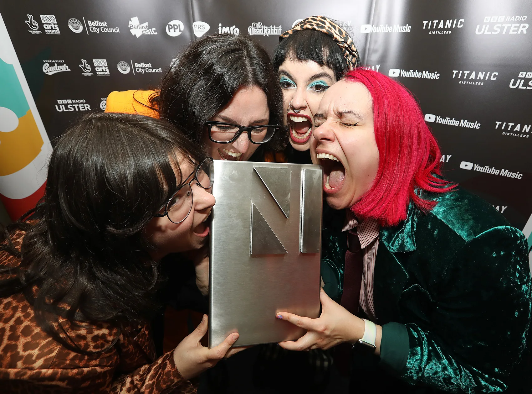 Problem Patterns win the NI Music Prize. Photo by Carrie Davenport.